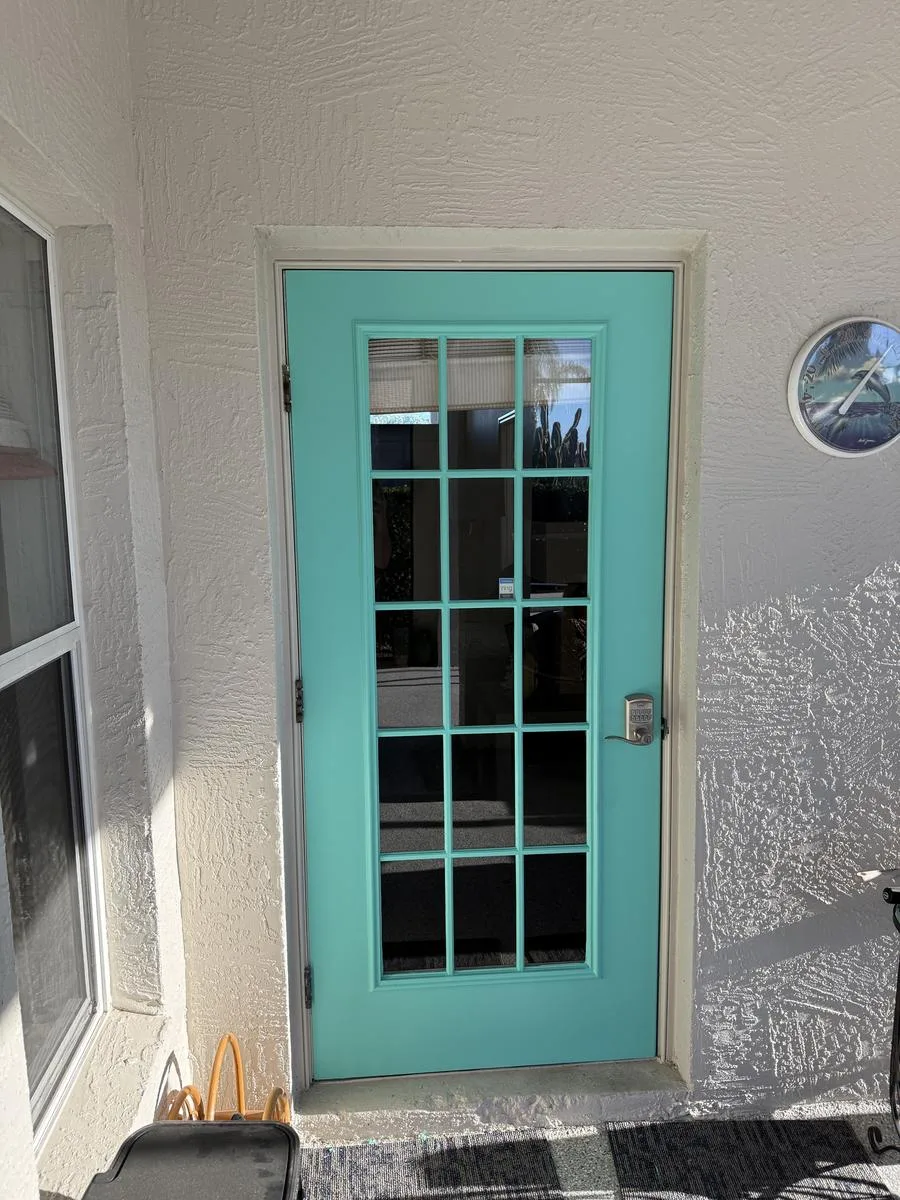 Front door refresh with new hardware, pre-listing repair in Polk County, FL